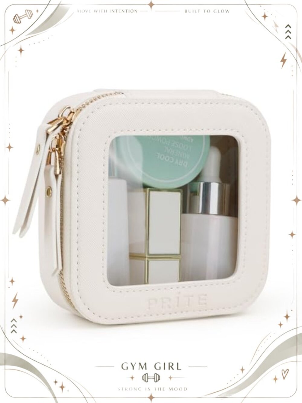 PU Leather Clear Cosmetic Bag Boxy Travel Makeup Case Waterproof